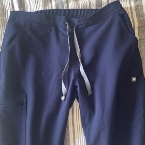 Figs yola skinny scrub pants navy small